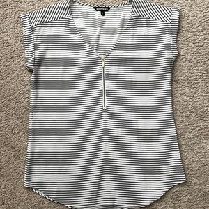 Express Black and White Striped Blouse